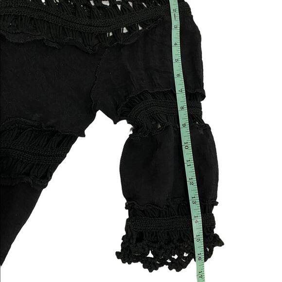 Vivid Importers Of New York Black Lace/Crochet Open Weave Boho Tunic/Coverup, SM - Picture 7 of 10